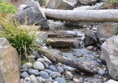 natural water feature landscape installation