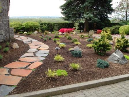 pathway mulch lighting native plantings curb appeal