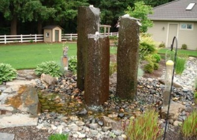 Basalt water feature Vancouver, WA
