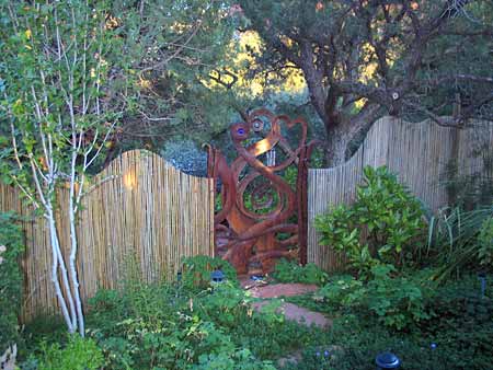 sanctuary garden entrance with decorative gate